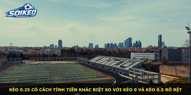 Kèo 0.25 có cách tính tiền khác biệt so với kèo 0 và kèo 0.5 rõ rệt